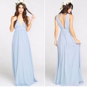 Show Me Your MuMu Steel Blue Ava Maxi Dress